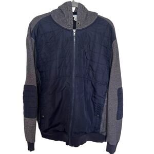 Calvin Klein Men Mixed‎ Media Jacket Elbow Patch Navy Size XXL